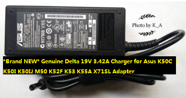 *Brand NEW* Genuine Delta 19V 3.42A Charger for Asus K50C K50I K50IJ M50 K52F K53 K55A X71SL Adapter